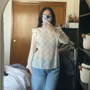LOFT Cream Patterned Blouse